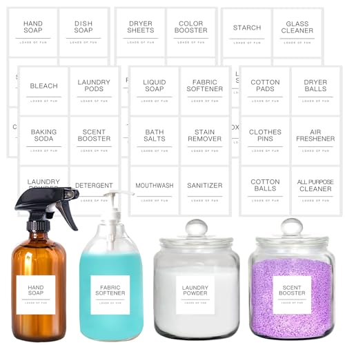 Weiße Wäscheetiketten KSIWRE 36 für Gläser, vorgedruckte Organisationsaufkleber für Behälter, minimalistische wasserdichte Badezimmer- und Wäscheraum-Etiketten Weiße Wäscheetiketten KSIWRE 36 für Gläser, vorgedruckte Organisationsaufkleber für Behälter, minimalistische wasserdichte Badezimmer- und Wäscheraum-Etiketten von KSIWRE