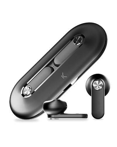 KSIX Leaf Kabellose Kopfhörer mit integriertem Mikrofon, Multifunktions-Touch-Steuerung und Sprachsteuerung, Bluetooth 5.0 und Ladebox, Schwarz von KSIX smart your tech