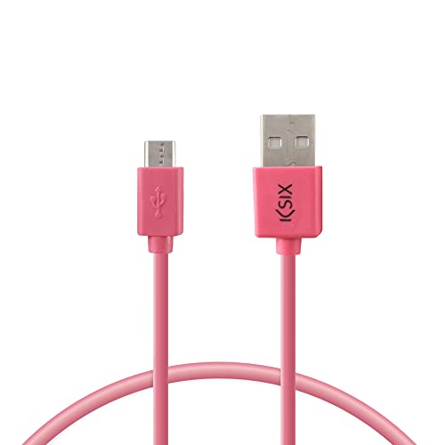 Ksix bxcusb03 – Daten- und Ladekabel Micro USB-Kabel 1 Meter für Smartphone, Rosa von KSIX smart your tech