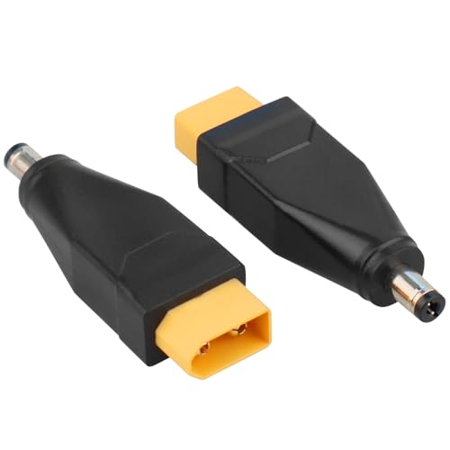 KSK 2er-Pack XT60 auf DC5521 Adapter – XT60-Stecker auf DC-Stecker, 5,5 mm x 2,1 mm für TS100 Lötkolben, FPV-Monitore, Drohnen, ferngesteuerte Autos und mehr von KSK