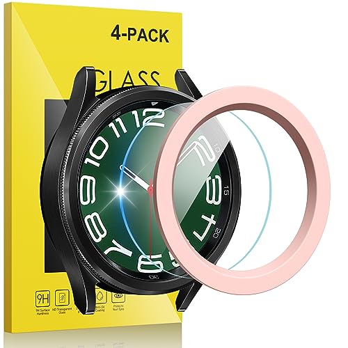 KSKSPE 4 Stück Displayschutzfolie für Samsung Galaxy Watch 6 Classic Schutzfolie,Kratzfest HD Gehärtetes Glas Screen Protector für Samsung Galaxy Watch 6 Classic Displayschutz-Transparent von KSKSPE