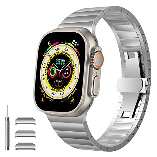 KSKSPE Armband für Apple Watch 49mm 45mm 44mm 42mm 41mm 40mm 38mm,Edelstahl Classic Upgrade Ersatzarmband für Apple Watch Ultra 2 /Series 9 8 7 6 5 4 3 2 1 SE Strap von KSKSPE