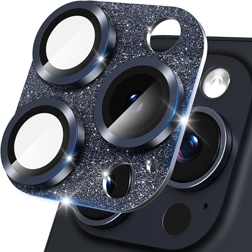 KSKSPE Kamera Schutzfolie für iPhone 15 Pro/15 Pro Max Kameraschutz,HD Gehärtetes Glas Kamera Schutz Aluminiumlegierung Blinkpulver Verzierung für iPhone 15 Pro/15 Pro Max Camera Protector von KSKSPE