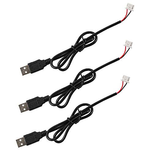 KSOPUERT 3 Stück USB-Stromkabel Länge 50cm USB-Kabel auf 56123 4pin 2.0 Stecker-Adapter, kann für Fahrzeug-Routing-Stromversorgung verwendet werden von KSOPUERT