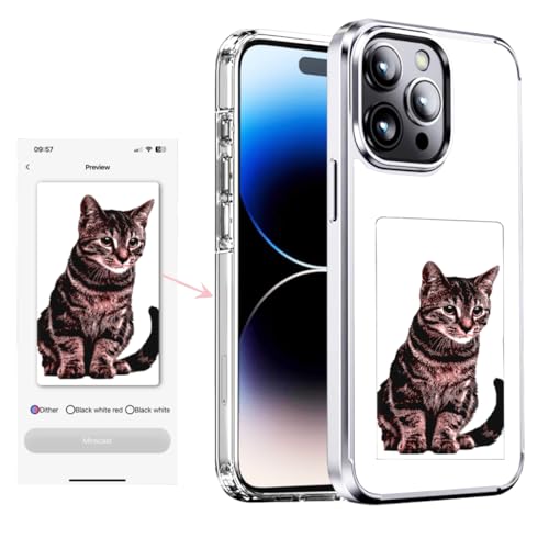 KSOPUERT Ink Screen Schutzhülle Kompatibel mit 6,1 Zoll iPhone 15 Classic Weiß Smart Ink Screen Unterstützt 3,5 Zoll Bild Display von KSOPUERT