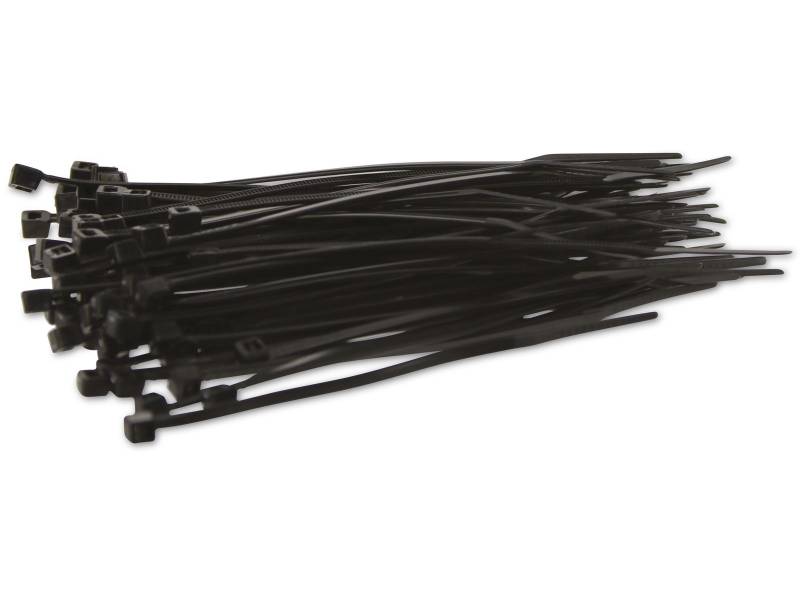KSS Kabelbinder-Sortiment Polyamid 6.6, schwarz, 100x2,5, UV-beständig, 100 Stück von KSS