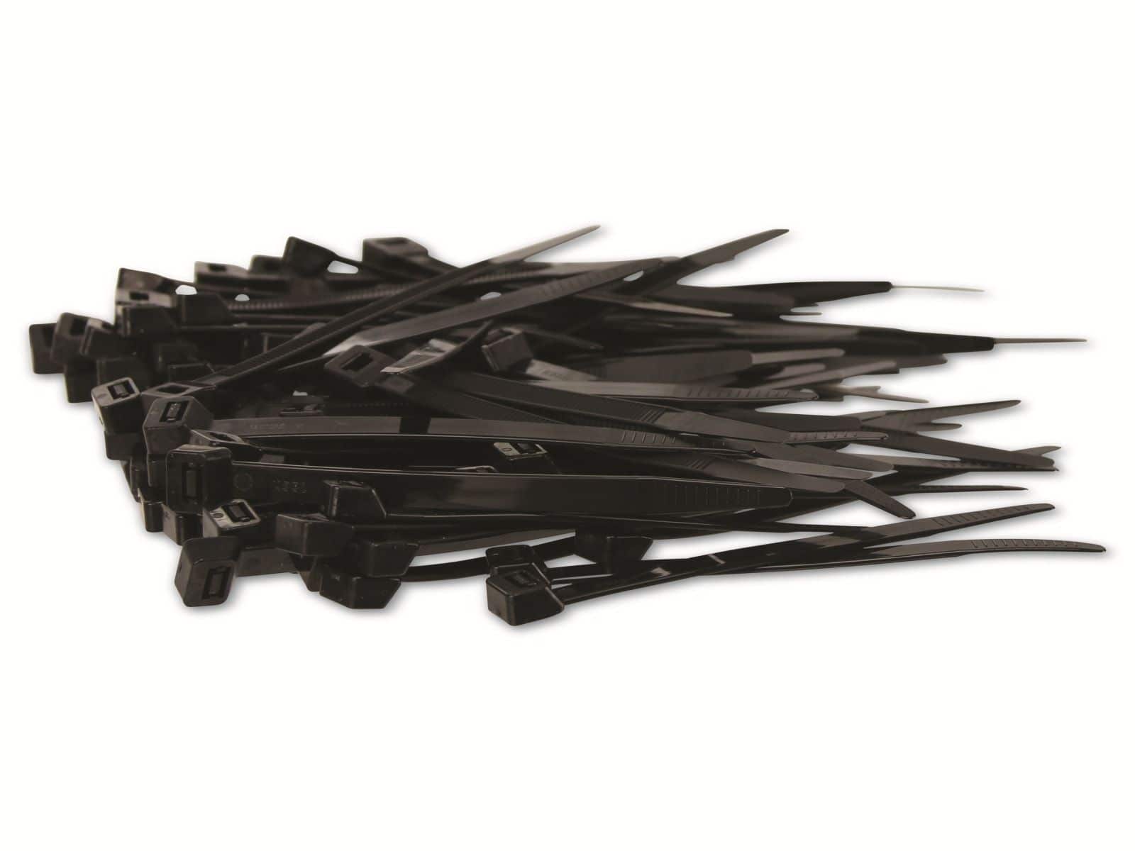 KSS Kabelbinder-Sortiment Polyamid 6.6, schwarz, 120x7,6, UV-beständig, 100 Stück von KSS