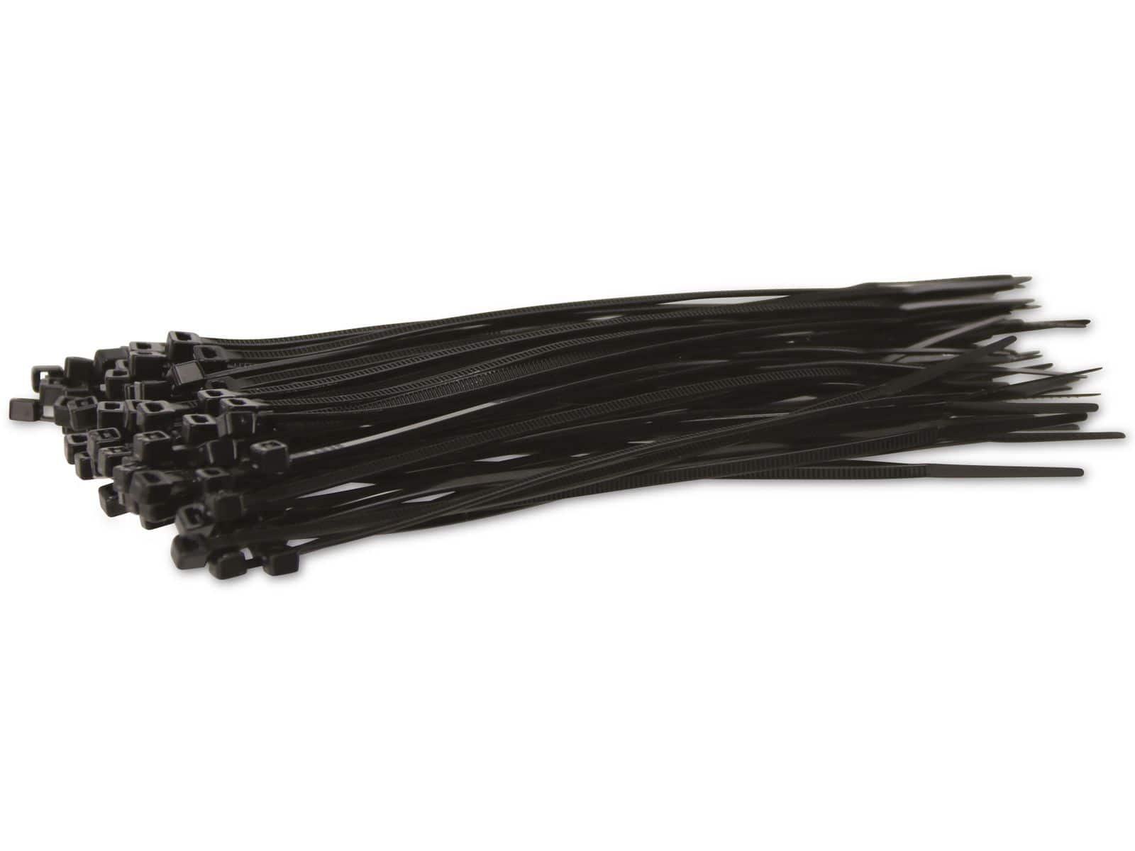 KSS Kabelbinder-Sortiment Polyamid 6.6, schwarz, 142x2,5, UV-beständig, 100 Stück von KSS