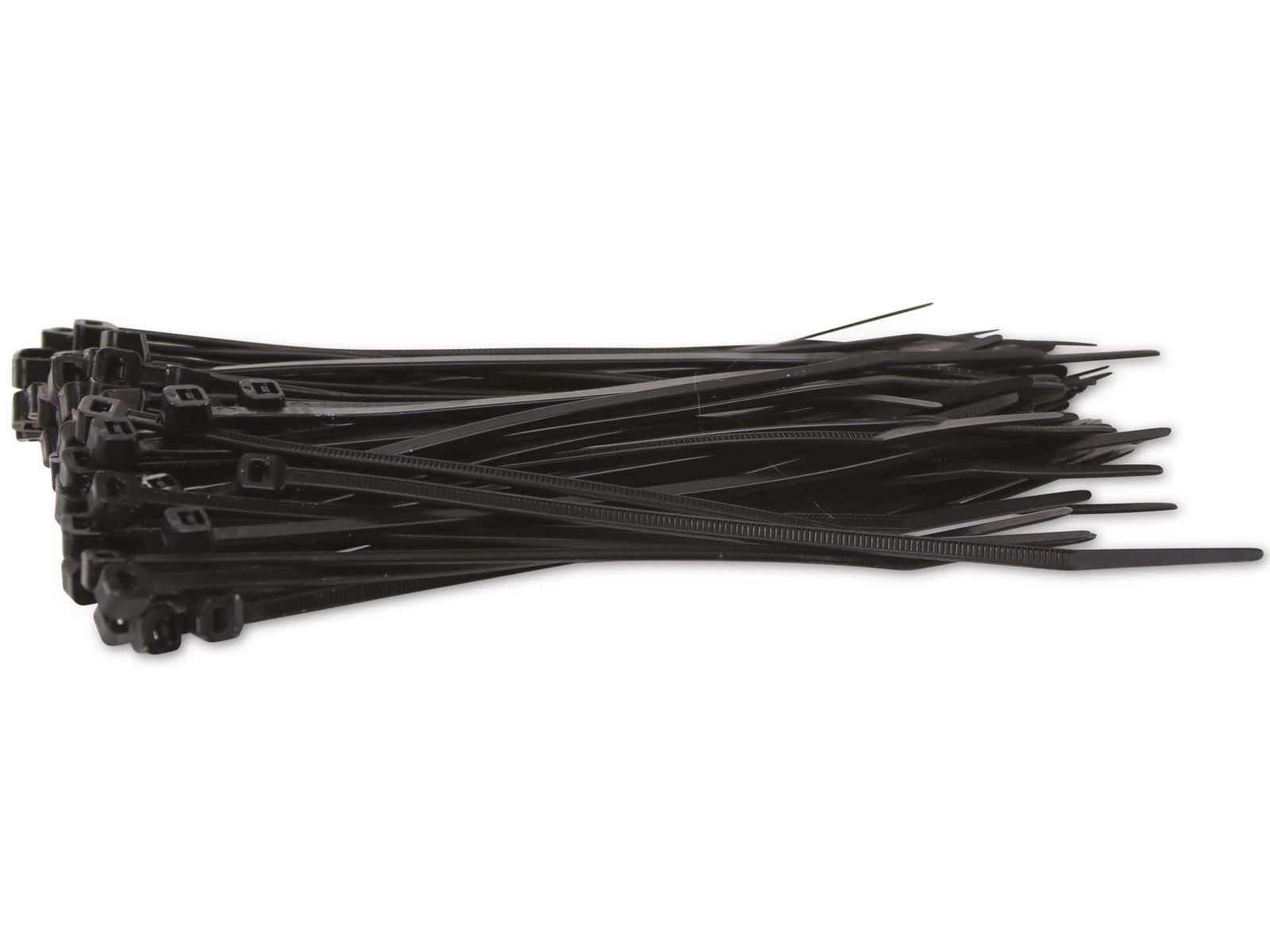 KSS Kabelbinder-Sortiment Polyamid 6.6, schwarz, 142x3,2, UV-beständig, 100 Stück von KSS