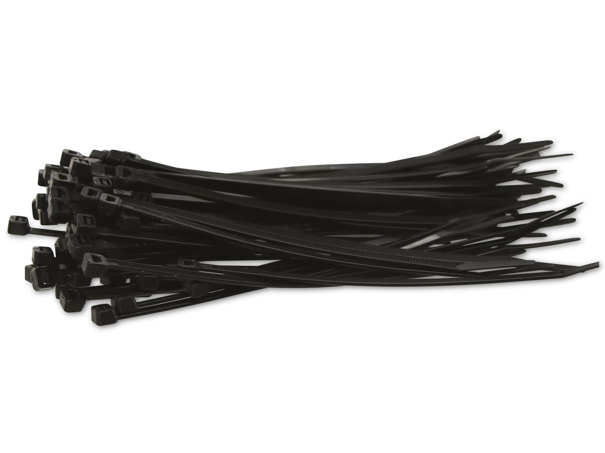 KSS Kabelbinder-Sortiment Polyamid 6.6, schwarz, 160x4,8, UV-beständig, 100 Stück von KSS