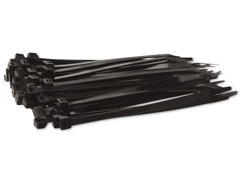 KSS Kabelbinder-Sortiment Polyamid 6.6, schwarz, 203x7,6, UV-beständig, 100 Stück von KSS