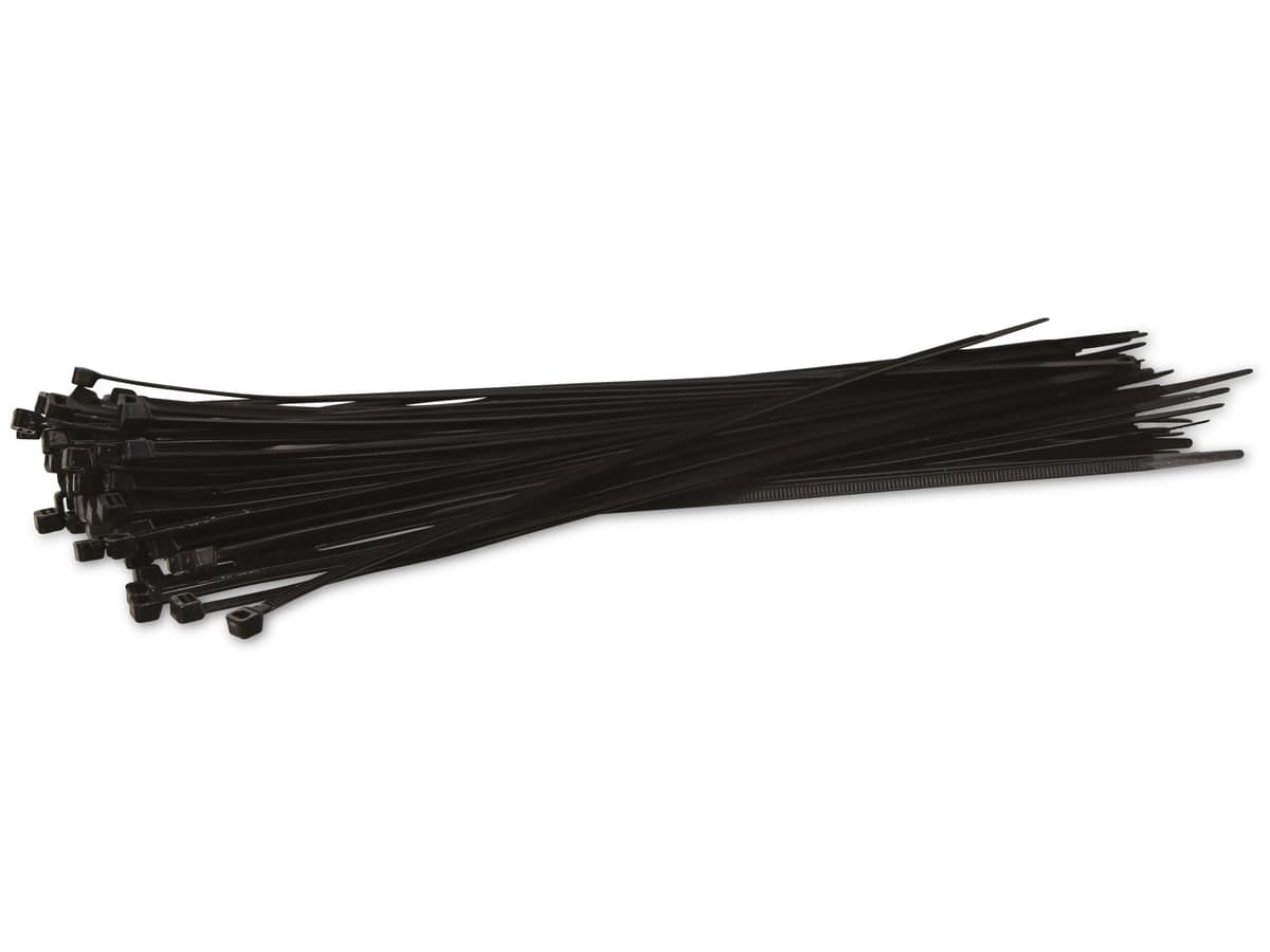 KSS Kabelbinder-Sortiment Polyamid 6.6, schwarz, 310x4,8, UV-beständig, 100 Stück von KSS