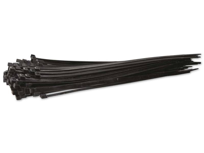 KSS Kabelbinder-Sortiment Polyamid 6.6, schwarz, 340x7,6, UV-beständig, 100 Stück von KSS