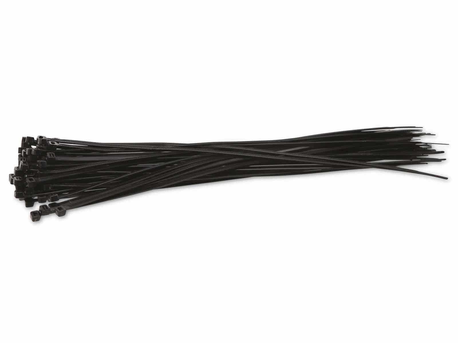 KSS Kabelbinder-Sortiment Polyamid 6.6, schwarz, 368x4,8, UV-beständig, 100 Stück von KSS
