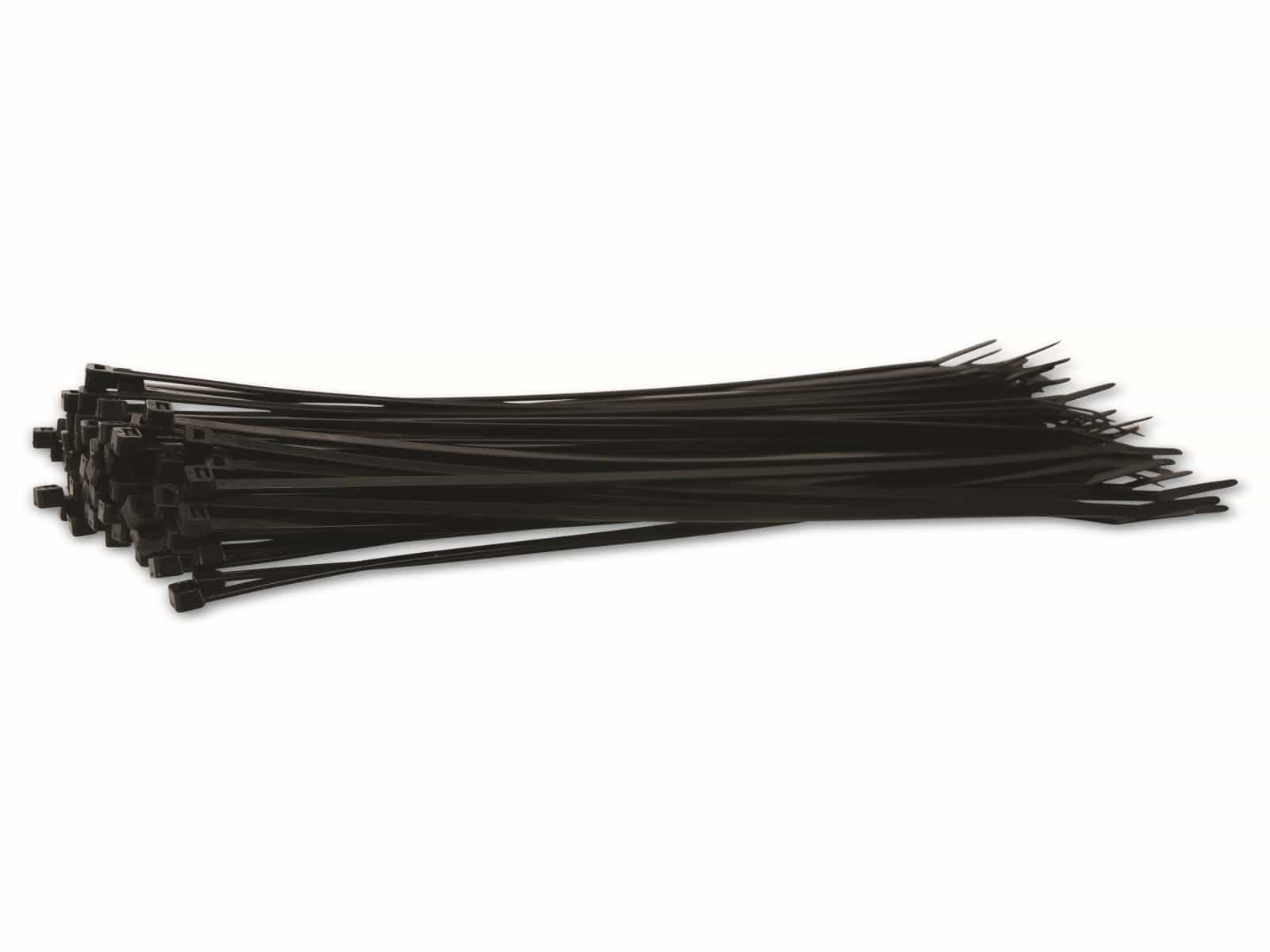 KSS Kabelbinder-Sortiment Polyamid 6.6, schwarz, 380x6,4, UV-beständig, 100 Stück von KSS