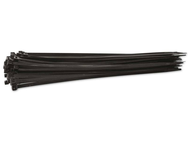 KSS Kabelbinder-Sortiment Polyamid 6.6, schwarz, 380x7,6, UV-beständig, 100 Stück von KSS