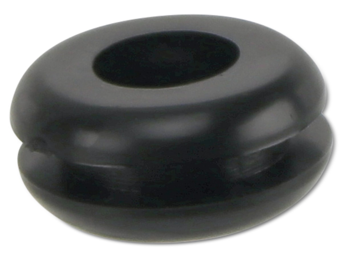 KSS Kabeldurchführungstülle PVC, schwarz, Plattenstärke 1,7, Loch-Ø 6,4, offen, 1 Stück von KSS