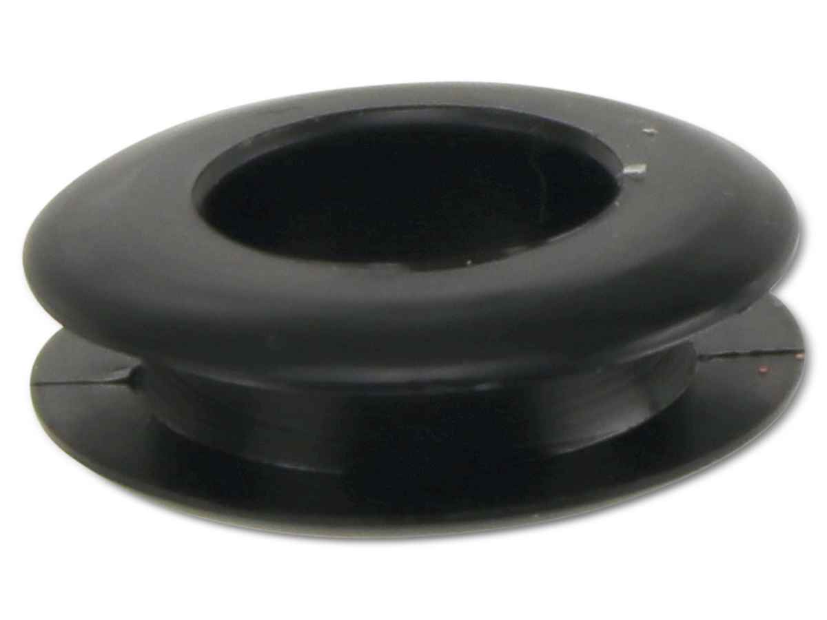 KSS Kabeldurchführungstülle PVC, schwarz, Plattenstärke 3,4, Loch-Ø 10,5, offen, 1 Stück von KSS