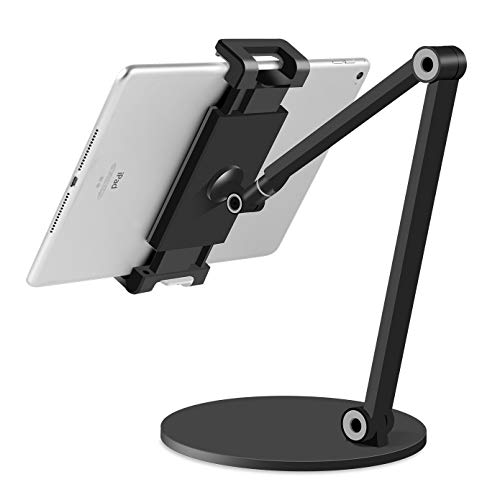 Surface Ständer, Tablet Ständer, Stabiler Ganzmetall Tablet Halterung Verstärkung ipad Stand Halter Dock für Alle Tablet/Smartphones und weiteres Geräte von 4.7 bis 12.9 Zoll (Schwarz) von KSW KINGDO