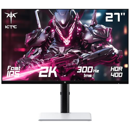 KTC Gaming Monitor 27 Zoll, 300Hz, QHD, Weiße Monitor, Fast IPS, 1ms, 2K 2560 x 1440P, Freesync & G-sync, PC Bildschirm, 144% sRGB, HDR400, Blaulicht Reduktion, VESA 100x100, DP1.4/HDMI 2.1, H27E6 KTC Gaming Monitor 27 Zoll, 300Hz, QHD, Weiße Monitor, Fast IPS, 1ms, 2K 2560 x 1440P, Freesync & G-sync, PC Bildschirm, 144% sRGB, HDR400, Blaulicht Reduktion, VESA 100x100, DP1.4/HDMI 2.1, H27E6 von KTC