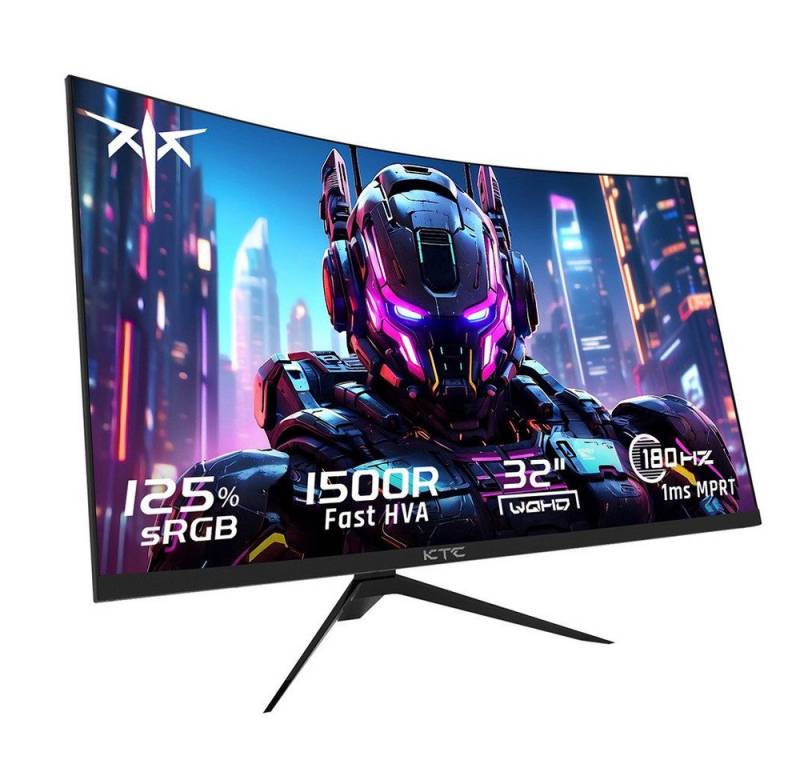 KTC H32S17 Curved-Gaming-Monitor (2560x1440 px, UWQHD, 1 ms Reaktionszeit, 180 Hz, HVA, QHD 180Hz HVA Curved 1500R) von KTC