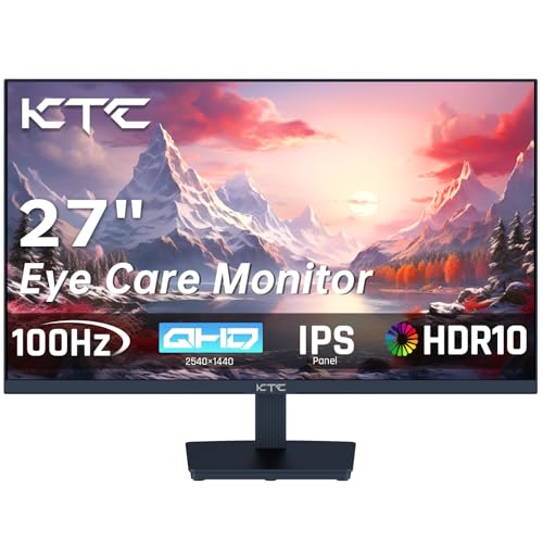 KTC Monitor 27 Zoll, QHD 100Hz Bildschirm, 1ms, 2K 2560 x 1440P, Adaptive-Sync, IPS, HDR, 99% sRGB, Blaulicht Reduktion Rahmenlos PC Bildschirm, VESA 100 * 100mm, HDMI, DP, H27T27 KTC Monitor 27 Zoll, QHD 100Hz Bildschirm, 1ms, 2K 2560 x 1440P, Adaptive-Sync, IPS, HDR, 99% sRGB, Blaulicht Reduktion Rahmenlos PC Bildschirm, VESA 100 * 100mm, HDMI, DP, H27T27 von KTC