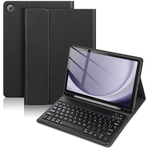 Schutzhülle mit Tastatur für Samsung Galaxy Tab A9+ 11 Zoll 2023 – abnehmbare Bluetooth-Tastatur, italienisches QWERTY-Layout, schmutzabweisende PU-Abdeckung mit S-Pen-Ständer – Modelle SM-X210/X216 Schutzhülle mit Tastatur für Samsung Galaxy Tab A9+ 11 Zoll 2023 – abnehmbare Bluetooth-Tastatur, italienisches QWERTY-Layout, schmutzabweisende PU-Abdeckung mit S-Pen-Ständer – Modelle SM-X210/X216 von KTOITION