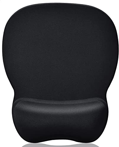 KTRIO Mauspad mit Gelkissen, Ergonomisches Komfort Mousepad mit Vernähte Kanten Abwaschbar Handgelenkauflage mit rutschfester PU-Unterseite für Computer Laptop Notebook, Schwarz KTRIO Mauspad mit Gelkissen, Ergonomisches Komfort Mousepad mit Vernähte Kanten Abwaschbar Handgelenkauflage mit rutschfester PU-Unterseite für Computer Laptop Notebook, Schwarz von KTRIO