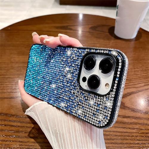 KTUCN Bling Glitter Diamond Gradient Strass Handyhülle für iPhone 16 15 14 Pro Max 13 12 11 X XS 7 8 Plus Stoßfeste Hülle, Blau, Für iPhone 14Pro Max KTUCN Bling Glitter Diamond Gradient Strass Handyhülle für iPhone 16 15 14 Pro Max 13 12 11 X XS 7 8 Plus Stoßfeste Hülle, Blau, Für iPhone 14Pro Max von KTUCN