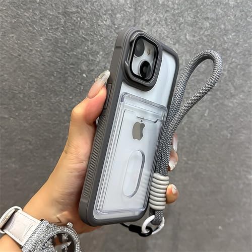 KTUCN Hand-Lanyard-Push-Slot-Kartenhalter Transparente Handyhülle für iPhone 15 16 Pro Max 14 13 12 11 Objektiv-Klappständer Acrylabdeckung, grau, für iPhone 11 ProMax KTUCN Hand-Lanyard-Push-Slot-Kartenhalter Transparente Handyhülle für iPhone 15 16 Pro Max 14 13 12 11 Objektiv-Klappständer Acrylabdeckung, grau, für iPhone 11 ProMax von KTUCN