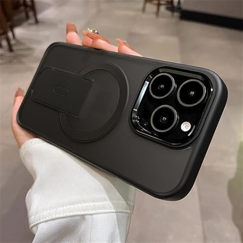KTUCN Handyhülle mit Ständer für iPhone 11 12 13 14 15 16 Pro Max Plus, magnetisch, matt, stoßfest, Schwarz, für iPhone 16 Pro Max KTUCN Handyhülle mit Ständer für iPhone 11 12 13 14 15 16 Pro Max Plus, magnetisch, matt, stoßfest, Schwarz, für iPhone 16 Pro Max von KTUCN
