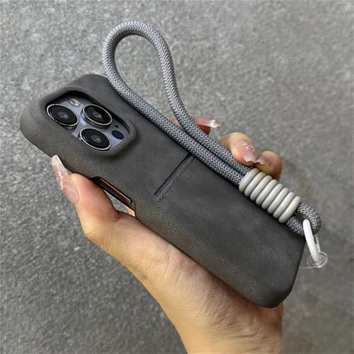 KTUCN Leder-Lanyard-Handgelenkschlaufe, Brieftasche, Kartenhalter, Hülle für iPhone 16 12 13 14 15 Pro Max Plus, Handy-Geldbörse, grau, für iPhone 13 Pro KTUCN Leder-Lanyard-Handgelenkschlaufe, Brieftasche, Kartenhalter, Hülle für iPhone 16 12 13 14 15 Pro Max Plus, Handy-Geldbörse, grau, für iPhone 13 Pro von KTUCN