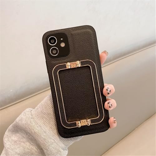 KTUCN Leder-Metall-Faltständerhalterung für iPhone 16 15 14 11 12 13 Pro Max XS X 8 7 Plus Stoßfeste Silikonhülle, Schwarz, Für iPhone 13 ProMax KTUCN Leder-Metall-Faltständerhalterung für iPhone 16 15 14 11 12 13 Pro Max XS X 8 7 Plus Stoßfeste Silikonhülle, Schwarz, Für iPhone 13 ProMax von KTUCN