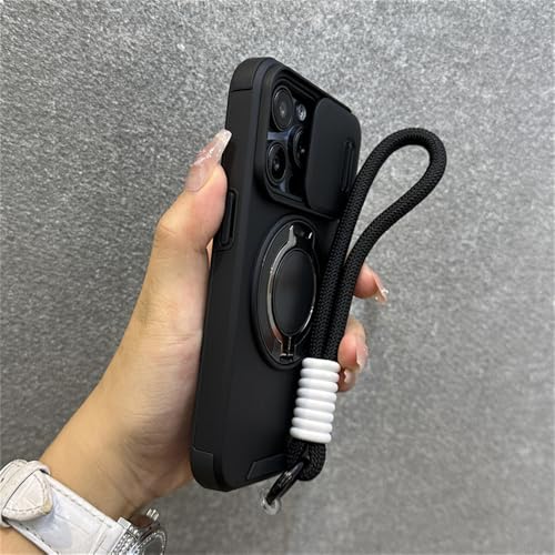 KTUCN Slide Camera Protection Magnethalterung Ständer Handgelenksschlaufe Hülle für iPhone 16 11 12 13 14 15 Pro Max Plus Hüllen, Schwarz, Für iPhone 16 Plus KTUCN Slide Camera Protection Magnethalterung Ständer Handgelenksschlaufe Hülle für iPhone 16 11 12 13 14 15 Pro Max Plus Hüllen, Schwarz, Für iPhone 16 Plus von KTUCN