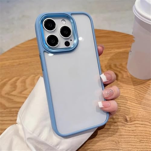KTUCN Transparente Handyhülle für iPhone 11 12 13 14 15 16 Pro Max Plus, durchsichtige, stoßfeste Stoßstangenhülle, Himmelblau, für iPhone 14 von KTUCN