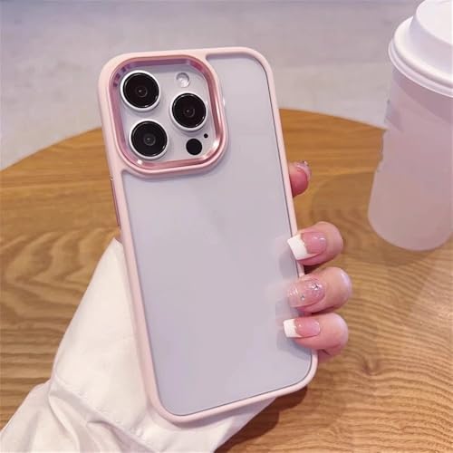 KTUCN Transparente Handyhülle für iPhone 11 12 13 14 15 16 Pro Max Plus, durchsichtige, stoßfeste Stoßstangenhülle, Pink, für iPhone 15Pro Max von KTUCN