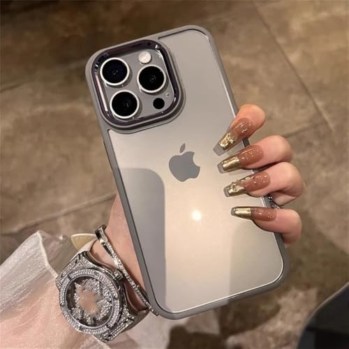 KTUCN Transparente Handyhülle für iPhone 11 12 13 14 15 16 Pro Max Plus, durchsichtige, stoßfeste Stoßstangenhülle, grau, für iPhone 16Pro Max KTUCN Transparente Handyhülle für iPhone 11 12 13 14 15 16 Pro Max Plus, durchsichtige, stoßfeste Stoßstangenhülle, grau, für iPhone 16Pro Max von KTUCN