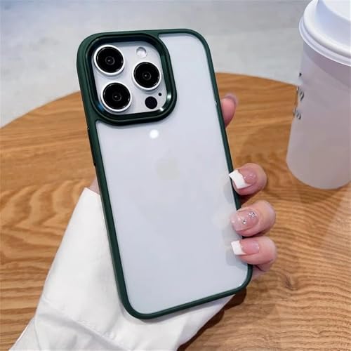 KTUCN Transparente Handyhülle für iPhone 11 12 13 14 15 16 Pro Max Plus, durchsichtige, stoßfeste Stoßstangenhülle, grün, für iPhone 14Pro Max von KTUCN