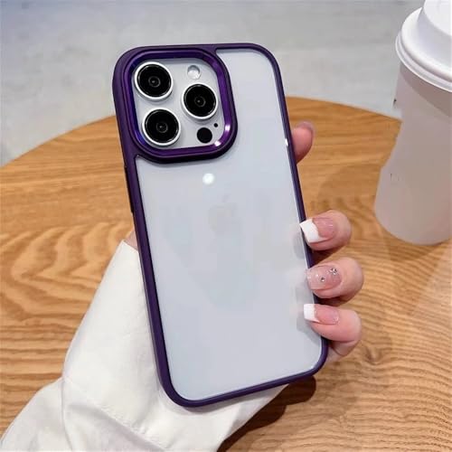 KTUCN Transparente Handyhülle für iPhone 11 12 13 14 15 16 Pro Max Plus, klare, stoßfeste Stoßstangenhülle, lila, für iPhone 14Plus von KTUCN
