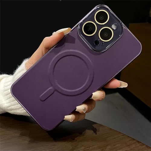 KTUCN Vollkameraobjektiv-Leder für magnetische Hülle für iPhone 14 13 15 Pro Max, stoßfeste Hartacrylabdeckung, Dunkelviolett, für iPhone 15 KTUCN Vollkameraobjektiv-Leder für magnetische Hülle für iPhone 14 13 15 Pro Max, stoßfeste Hartacrylabdeckung, Dunkelviolett, für iPhone 15 von KTUCN