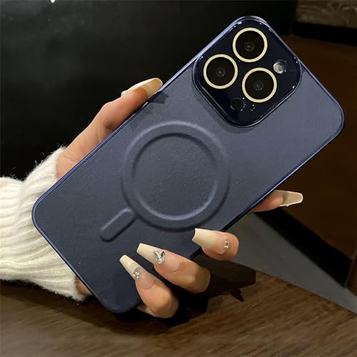 KTUCN Vollkameraobjektiv-Leder für magnetische Hülle für iPhone 14 13 15 Pro Max, stoßfeste Hartacrylabdeckung, Marineblau, für iPhone 13 KTUCN Vollkameraobjektiv-Leder für magnetische Hülle für iPhone 14 13 15 Pro Max, stoßfeste Hartacrylabdeckung, Marineblau, für iPhone 13 von KTUCN