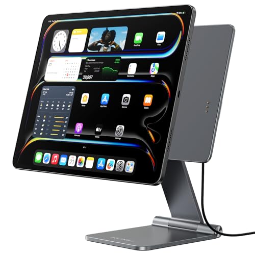 KU XIU X33 PRO MAX Magnetischer Lade-Ständer für iPad Pro/Air 11" M2, Faltbarer Aluminium-Tablet-Halter mit USB-C-Kabel, Verstellbarer Ständer für iPadPro 11" (1-4 Gen), iPad Air 10,9" (4/5 Gen) von KU XIU