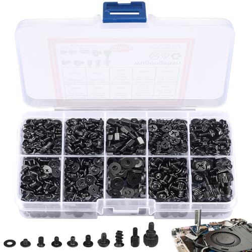 PC Schrauben Set, 420 Stück Laptop Motherboard SSD Schrauben Standoffs Abstandshalter, Computer Schraubenset für Reparatur Universal Mainboard Lüfter Festplatten von KUAOWT