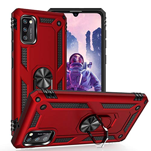 KUAWEI für Samsung Galaxy A41 Hülle,Dual Layer Militärischer Schutz Handyhülle Mit Ständer Funktion und Auto Halterung Funktion für Samsung Galaxy A41 4G 6.1" (Rot) von KUAWEI