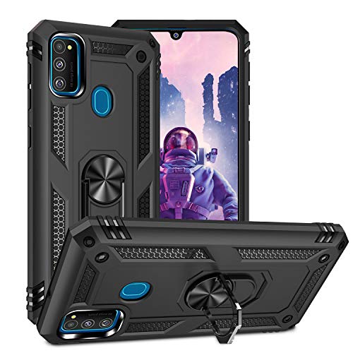 KUAWEI für Samsung Galaxy M21 Hülle,M31 Hülle,M30S Hülle, 360 Grad Ring Halter Handy Hüllen Cover Mit Ständer Funktion und Auto Halterung Funktion für Samsung Galaxy M21/M31/M30S 6.4" (Schwarz) von KUAWEI