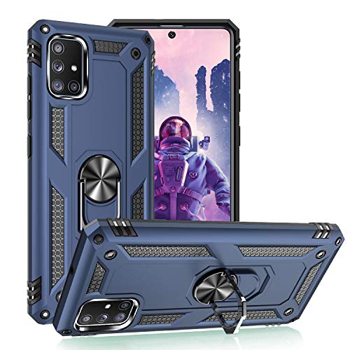 KUAWEI für Samsung Galaxy S10 Lite/A91/M80S 6.7" Hülle, Starke Stoßfestigkeit Mit Ständer Funktion und Auto Halterung Funktion (Blau) von KUAWEI