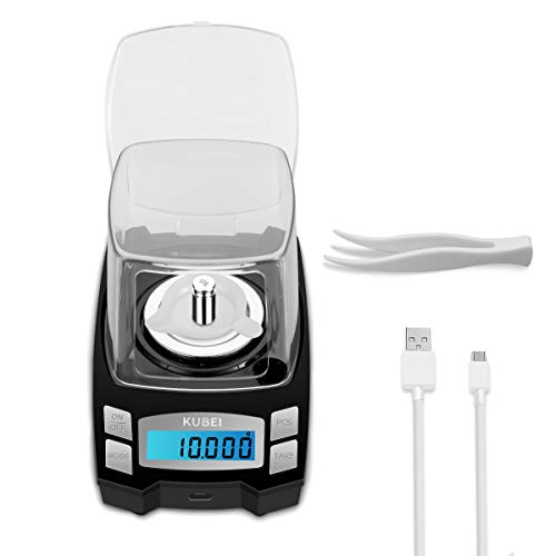 KUBEI 100g/0.001g USB Aufladen Milligramm Waage,Mini-Hochpräzise Grammwaage Digitalwaage Briefwaage Goldwaage Feinwaage, Schmuckwaage mit Kalibriergewichte, Pinzetten, Wiegeschale KUBEI 100g/0.001g USB Aufladen Milligramm Waage,Mini-Hochpräzise Grammwaage Digitalwaage Briefwaage Goldwaage Feinwaage, Schmuckwaage mit Kalibriergewichte, Pinzetten, Wiegeschale von KUBEI