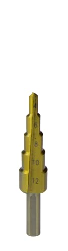 KUBIS® Stufenbohrer - Kegelbohrer für saubere Bohrlöcher - Schälbohrer ideal für Metall, Holz, Kunststoffe - Blechbohrer, Konusbohrer Bohrer Satz (Ø 4-12 mm) von KUBIS