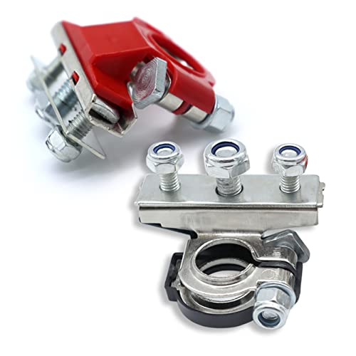 KUBOWAI 3-Wege-Autobatterieklemmen, Plus- und Minuspole, Batterieklemmen, Schrauben M8+M6, für PKW, Transporter, Boote (2er Set) von KUBOWAI