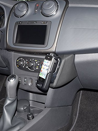 KUDA Handyhalterung passend für Dacia Sandero (2. Gen) / MCV 2 ab 03/2012 - Telefonkonsole für Smartphones, Handy, Navi und mehr - Kunstlederkonsole, Schwarz, 038045 von KUDA